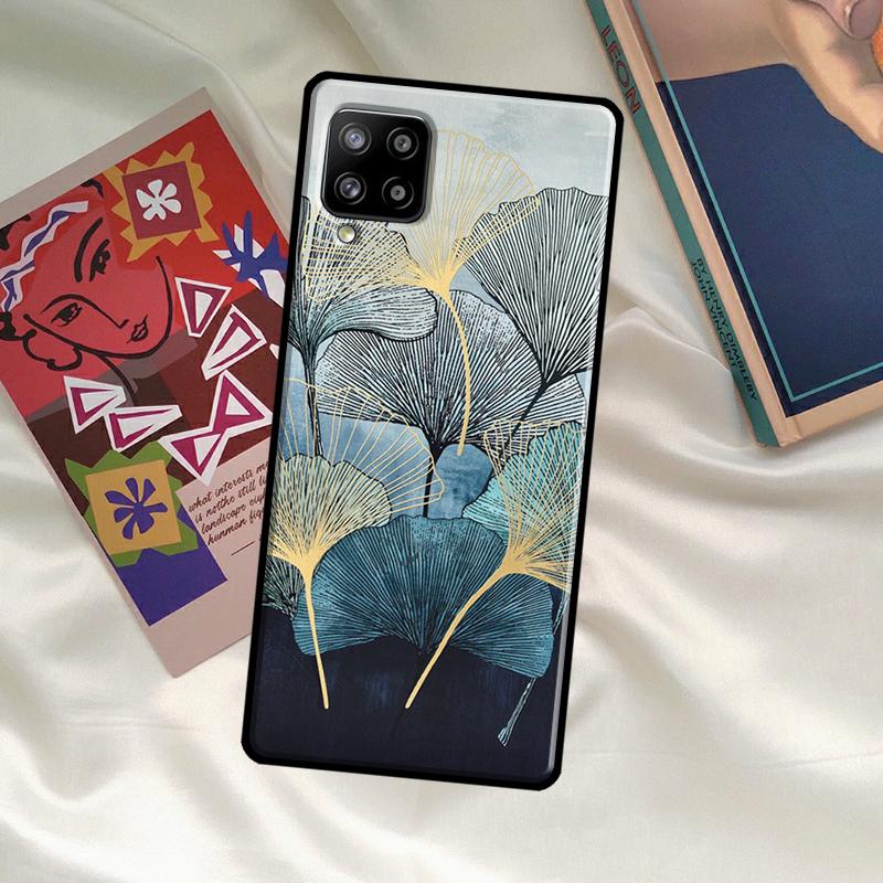 Luxury Ginkgo Leaf Case For Samsung Galaxy A06 A16 A56 A36 A26 A54 A34 A14 A52 A32 A12 A13 A33 A53 A15 A35 A55