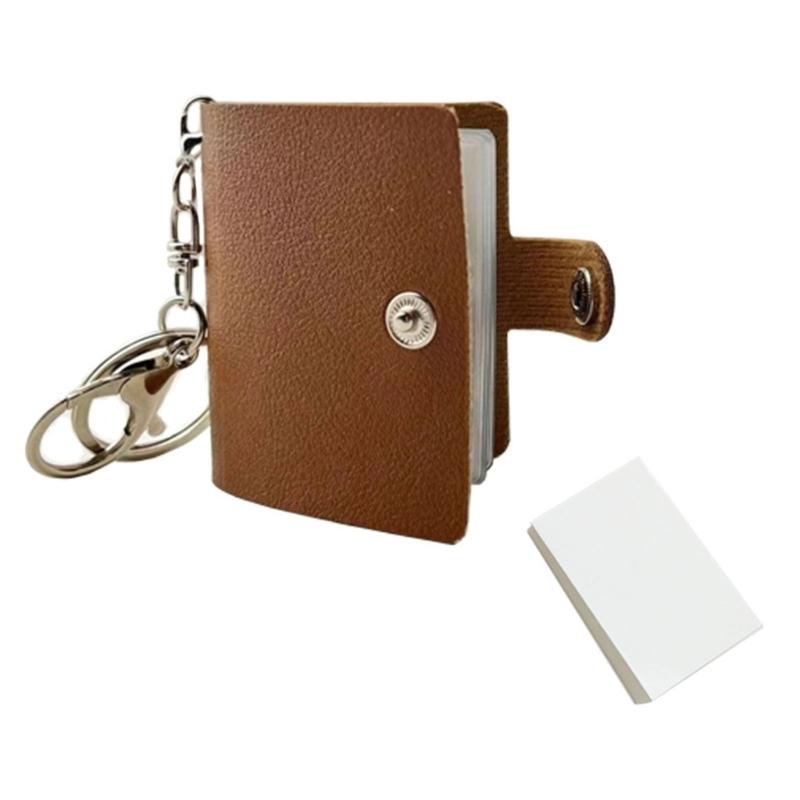 Fashionable Small Photo Album Keychains Sturdy PU Leather Key Holder Customizable Heat Transfer Printing Projects