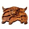 Wooden Charcuterie Board Meat Cheese Tray with Cow Shape Large Funny Food Serving Tray Snack Deseert Platter for Home Kitchen