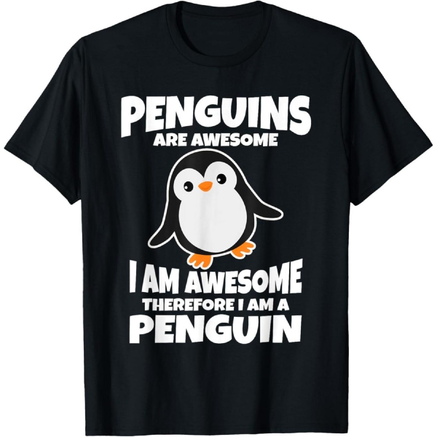Awesome Cartoon I am a Penguin Shirt for Penguin Lovers T-Shirt(1) S чёрный