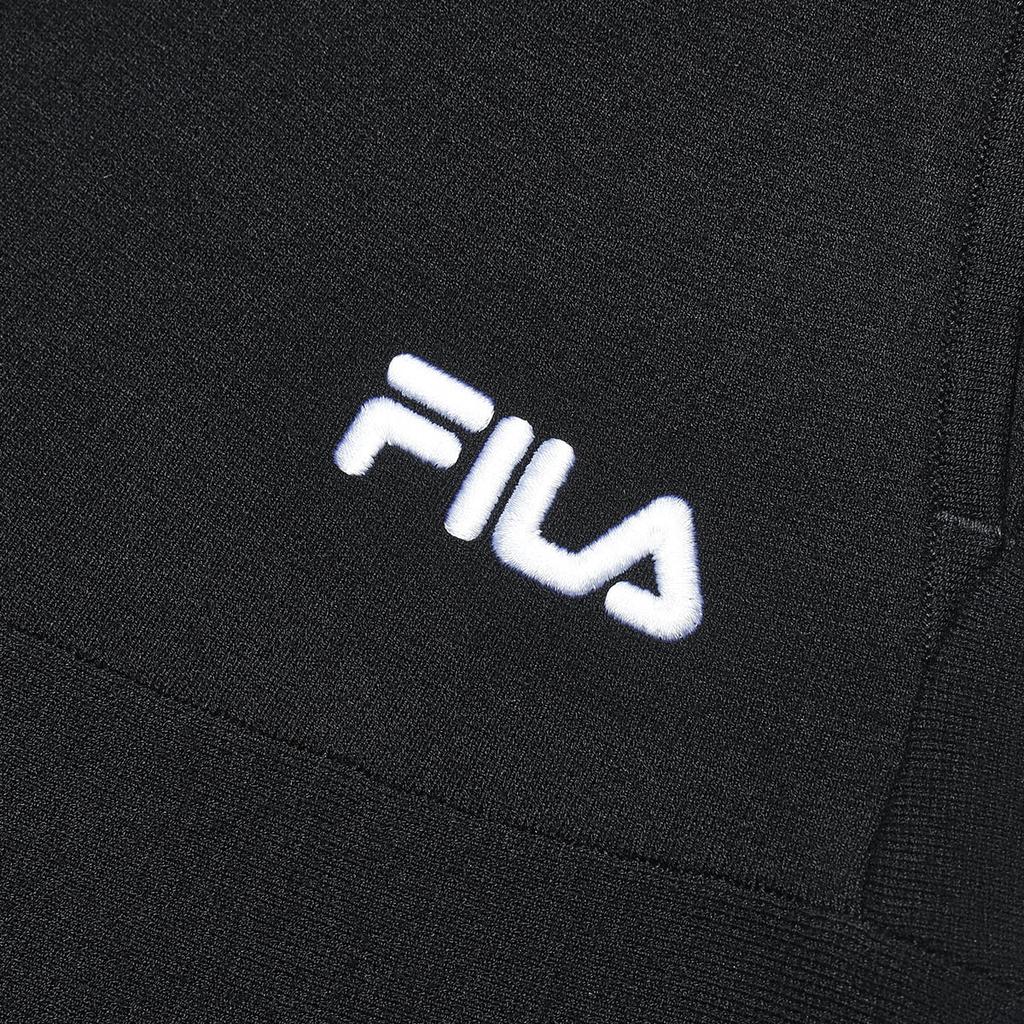 Fila Solid Color Mid-Length Knitted Casual Dress Women Dresses Black F11W418307F-BK
