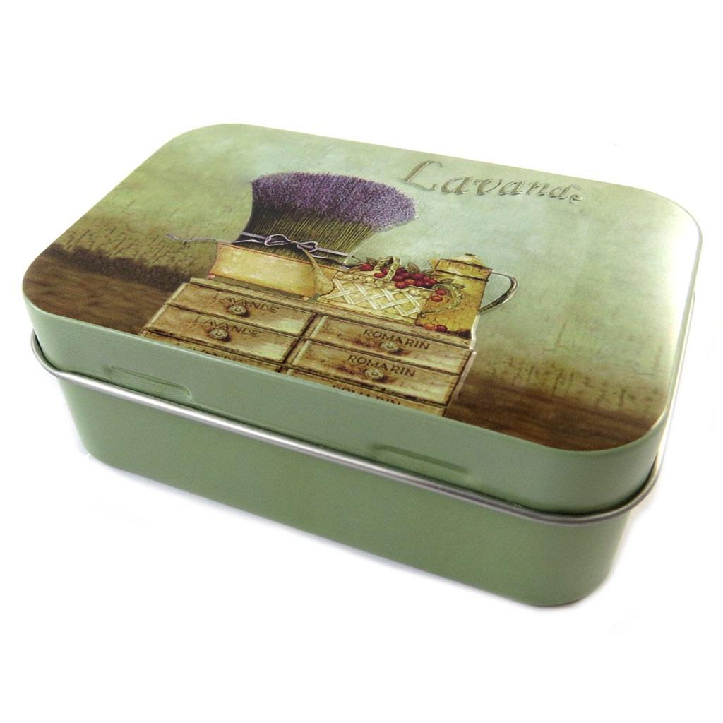Les Trésors De Lily [N6550] - Metal Box 'Lavender' Green Purple
