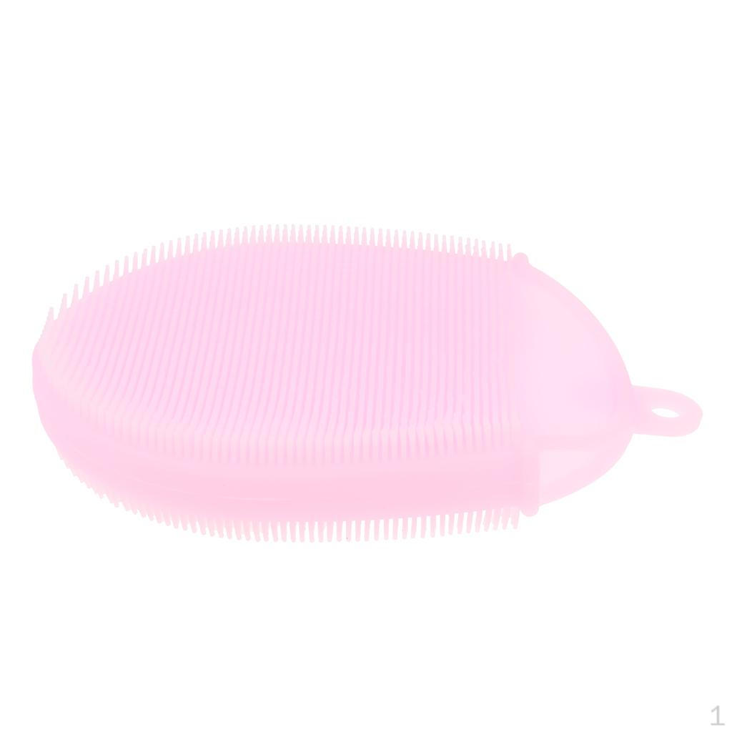 Silicone Bath & Shower Loofah Brush for Skin Exfoliation Massaging Sodt Bristles