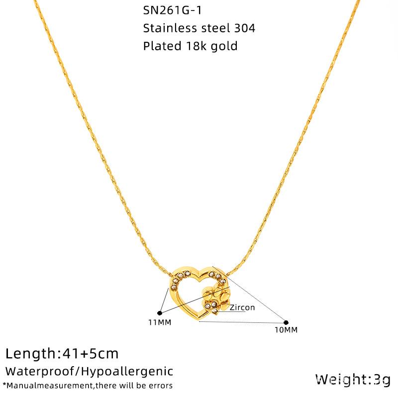 Love Cat S Claw Titanium Steel Necklace Women S Heart Shape High-End Jewelry Spot