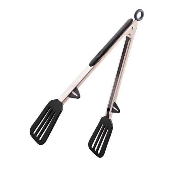Stainless Steel Food Tongs Non-Slip Ergonomic Kitchen Tongs for BBQ Salad Pasta Heat-Resistant Dishwasher Safe Essential Cooking Utensil