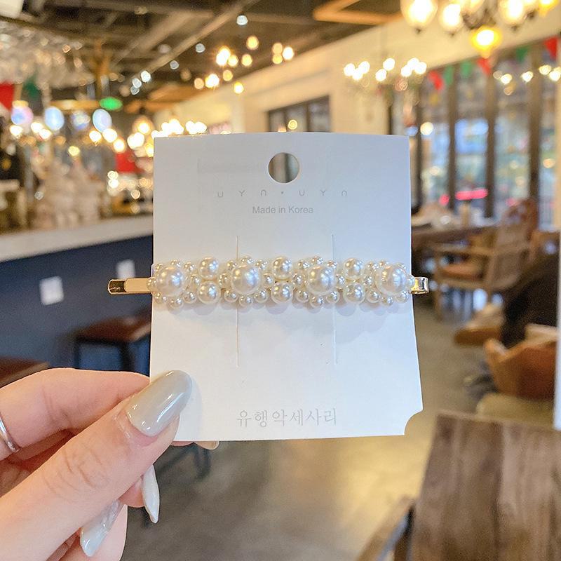 Haarnadel im koreanischen Stil mit Metallperlen und Strasssteinen für Damen