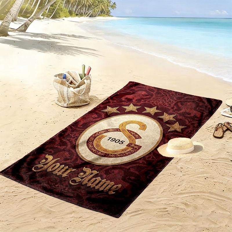 Galatasaray S Custom Name Print Beach Towel, Large Soft Quick Dry Towel for Beach Camping Swimming