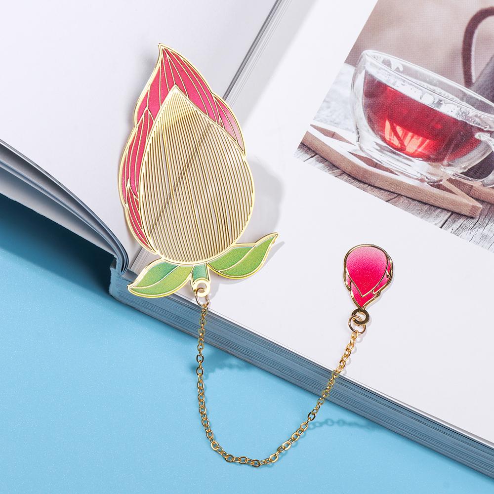 Stationery Retro Metal Tassel Hollow Chinese Style Painted Pagination Mark Brass Bookmark Book Clip