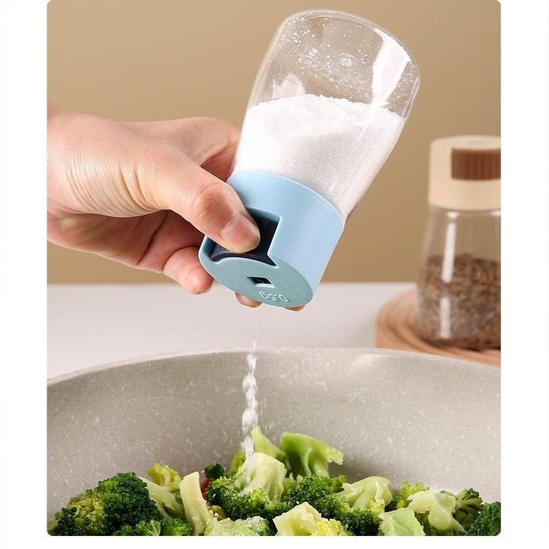 0.5G Quantitative Seasoning Container Dustproof Press Type Seasoning Jar Seasoner Storage Salt Dispenser For Home Kitchen