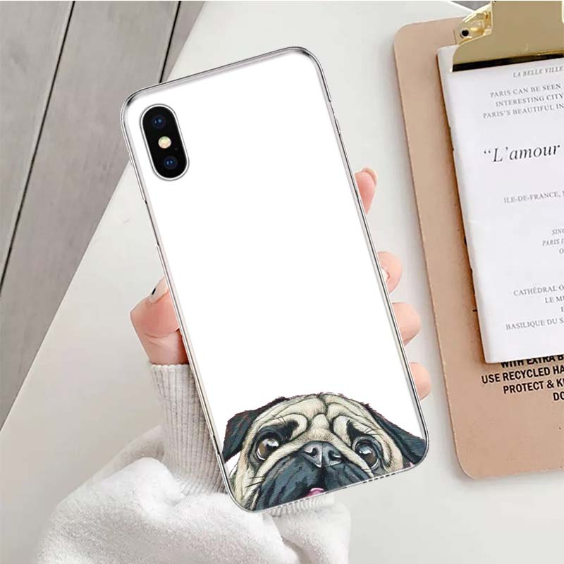 Pug Dog French Bulldog animal Soft Phone Case For IPhone 11 17 Air 16E 16 Pro Max 15 + 14 Plus 13 Mini 12 Apple 7 SE 8 Fundas Co