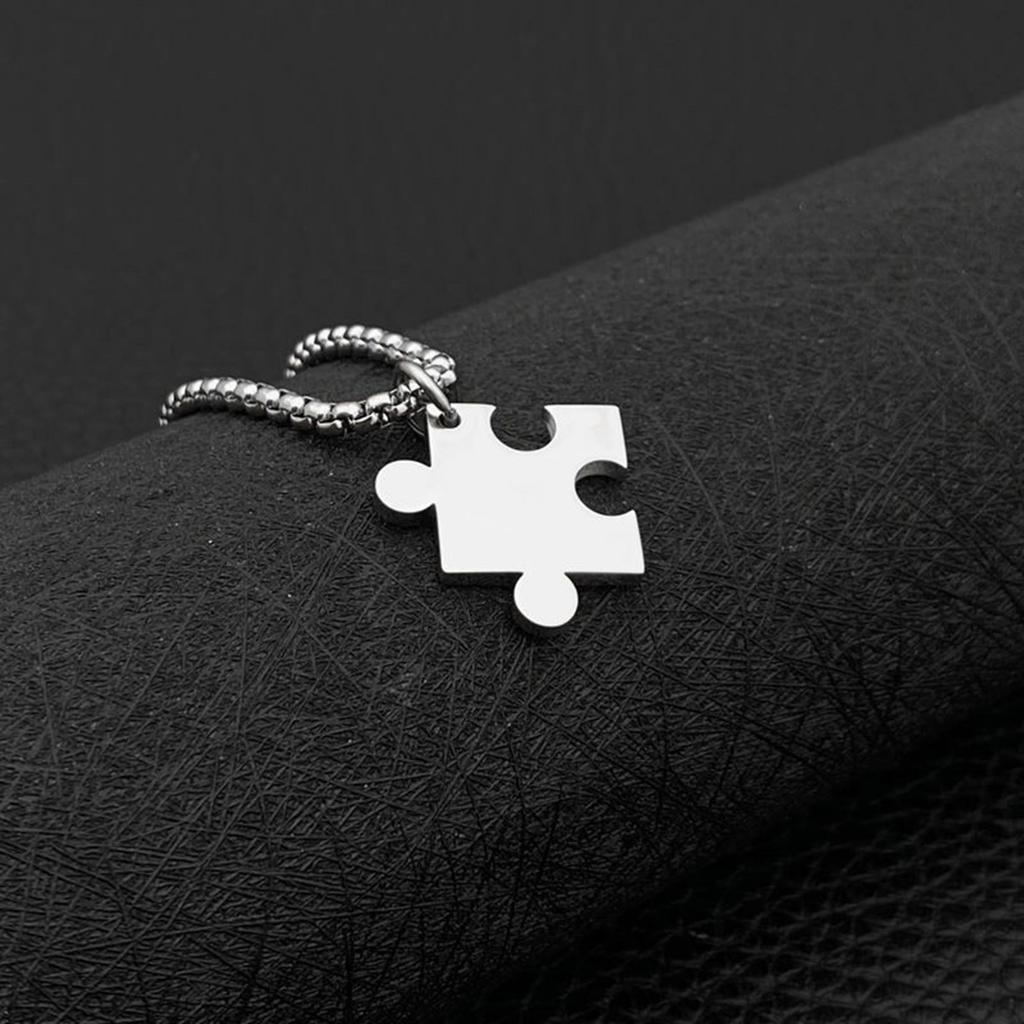 Matching Heart Puzzle Pendant Necklaces Heart Puzzle Pendant Necklaces for Couples Unique Collarbone Chain Accessory