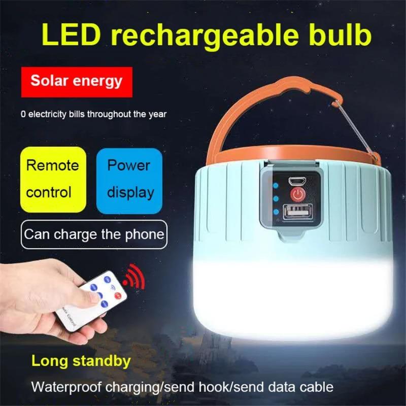 2PCS přenosná vysoce výkonná LED svítilna Campingové vybavení Solární nabíjecí lucerna USB žárovka Camping Stan Lampa Osvětlení Vodotěsné