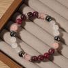 Festive Gifts Garnet Rose Quartz Clear Quartz Black Onyx Beaded Bracelet Natural Fashion Jewelry For Men Women Daily Wear Gift
