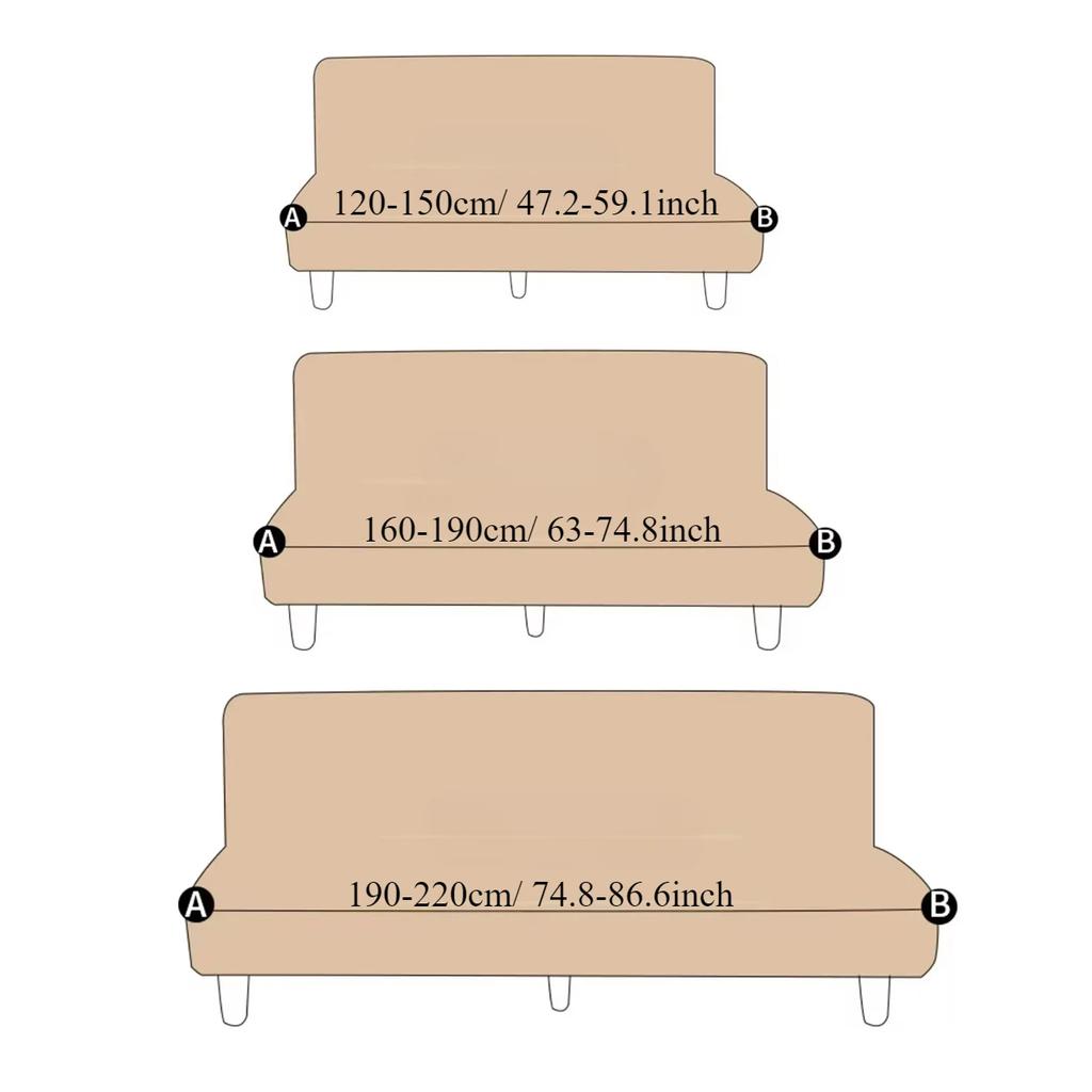 Jacquard Fabric Armless Sofa Bed Cover Sofa Folding Sofa Bed Slipcovers Stretch Protector Elastic Bench Futon Cover Funda Sofá