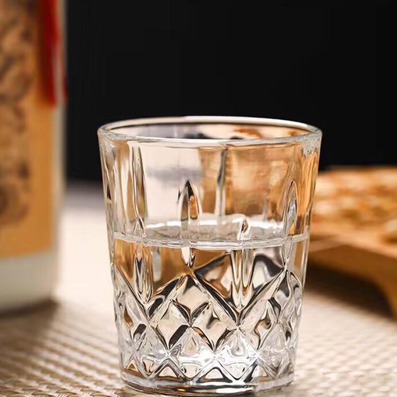 2pcs Set 50ml Diamond Crystal Glass Luxury Baijiu Cup Set Red Wine Foreign Wine Spirits Cups Household Transparent Liquor Goblet