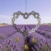 Elegant Love Wind Chimes For Exterior Decoration Displaying Iron Floral Heart Shape Wind bells Valentines Day Gift