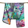 POBING Twill Silk Scarf Women Poncho Zebra Foreast Printed Long Scarves Wraps Bandana Big Shawl Rolled Hijabs Female Foulards