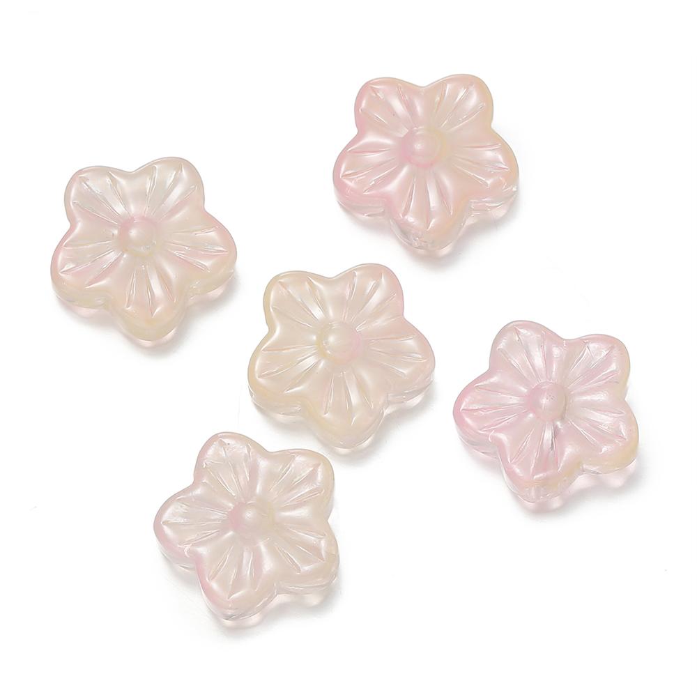 10Pcs/Lot Glass Five-Petaled Flower Beads Colorful Spacer Bead for DIY Bracelet Necklace Earrings Jewelry Making Accessories