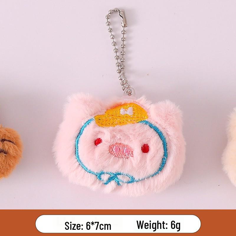 Adorable Plush Bear & Rabbit Brooch Keychain for Kids & Women - Cute Bag or Pin Accessory
