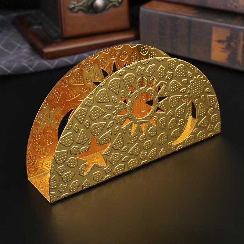 

European restaurant dining table tissue holder high-grade zinc three-dimensional simple retro western restaurant tissue holder storage and finishing Paper towel holder