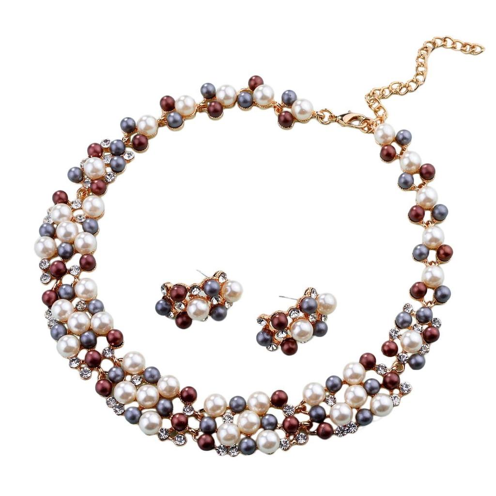 Latest Stylish Design Fancy Pearl Necklace Jewellery Set for Women