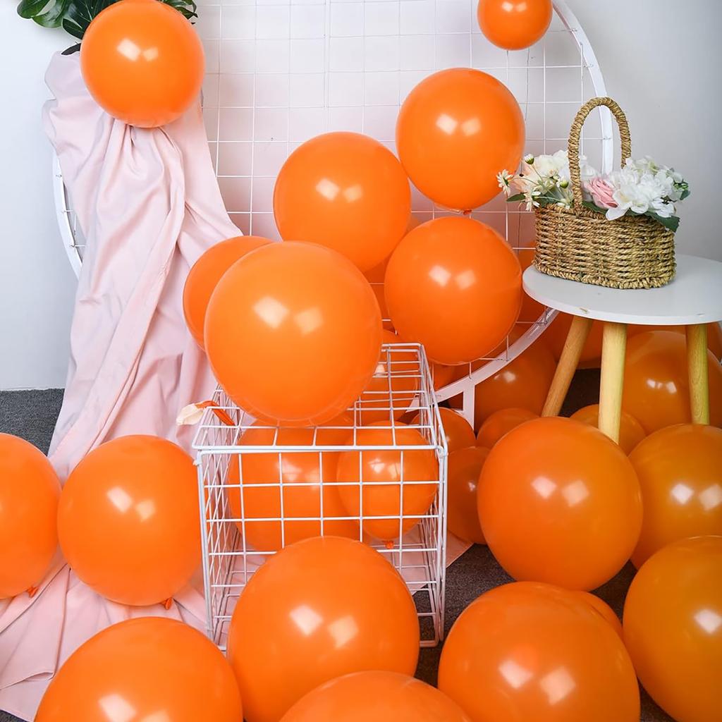 100 Stück orange Latexballons, geeignet für Hochzeits-, Geburtstags-, Abschluss- und Party-Hintergrunddekoration
