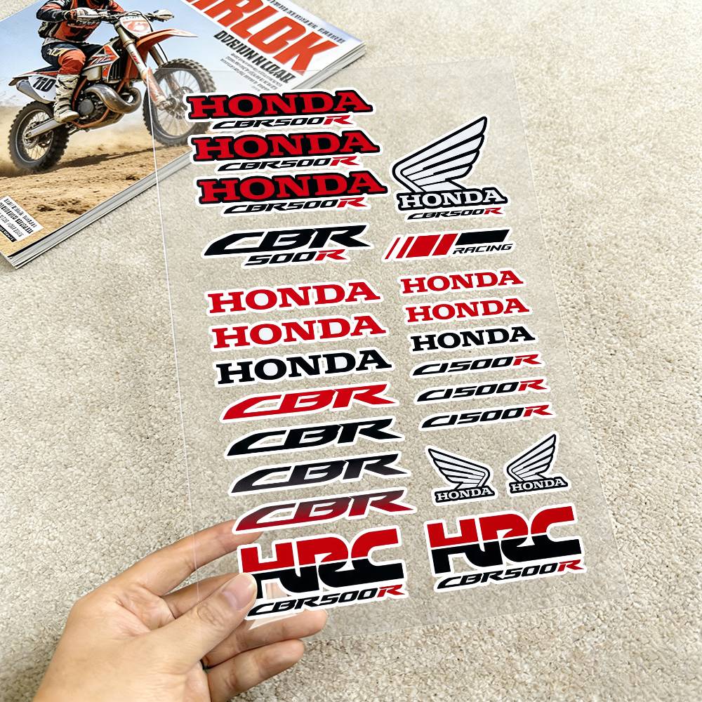 FOR HONDA CBR500R Waterproof Reflective Motorbike Stickers Easy Peel Removable Decals for Motorcycle Car