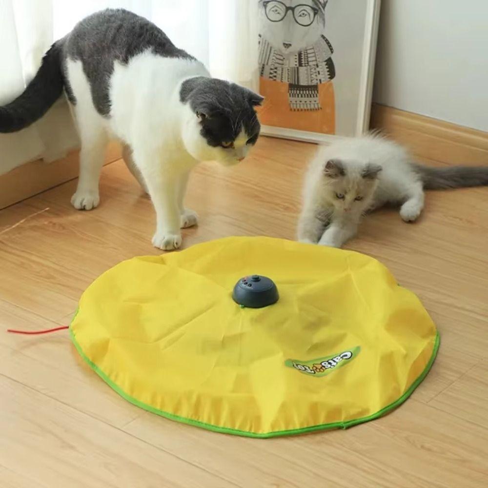 Fabric Material Interactive Cat Toy Feather Attachment Self Entertaining Electronic Cat Toy Chew Resistant Move Mouse Design