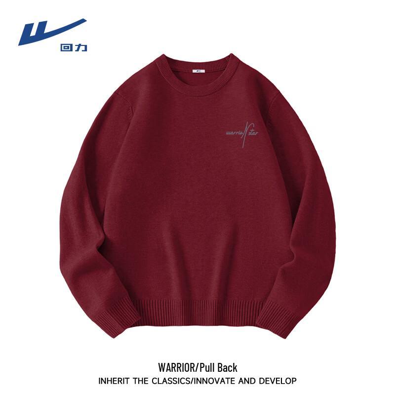 Warrior Men s Heavyweight Letter Print Crew Neck Knit Sweater M