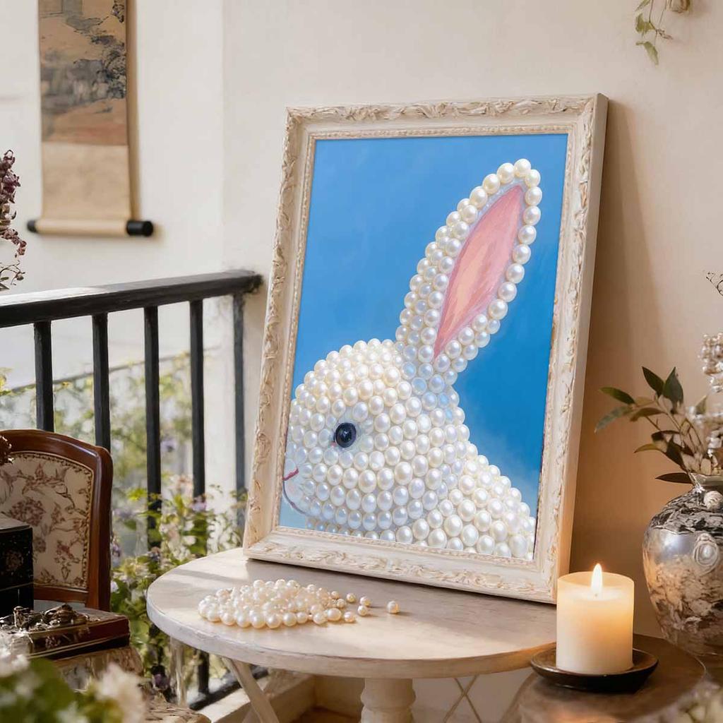 Pearl Painting Kit Little White Rabbit Theme Frameless Handicraft DIY Bedroom Decoration Living Room Wall Art Room Decoration Art Craft Decoration