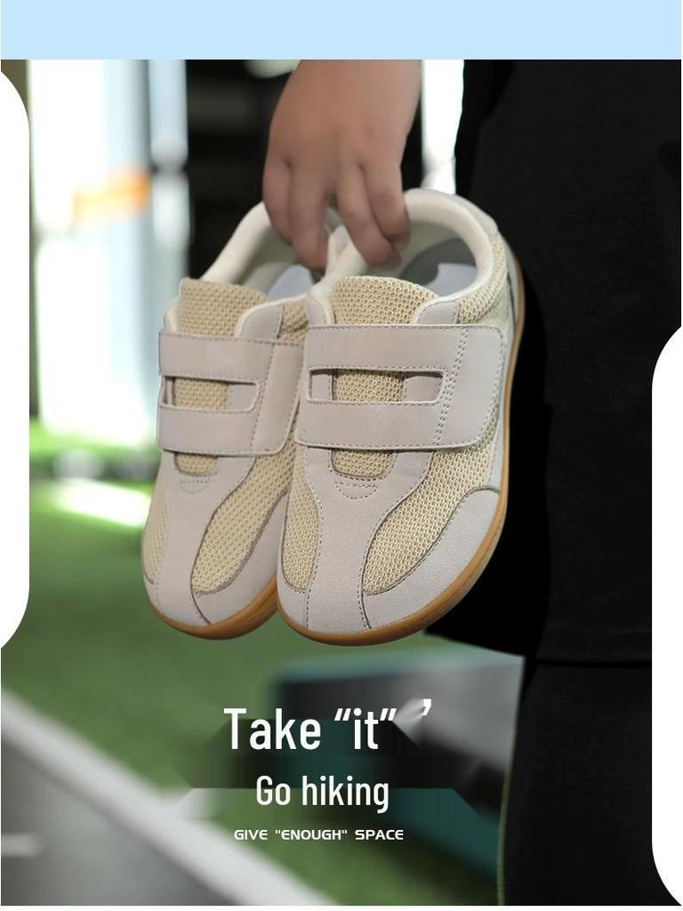 2025 Kids Retro Flat Bottom Sports Shoes with Magic Sticker and Soft Sole