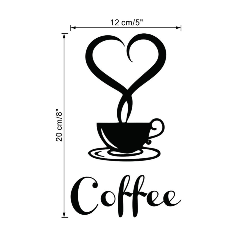 Fantastic DIY Bucătărie Home Wall Art Sticker Decor Cafea Cupă Inimă Scrisoare Decal Detașabil