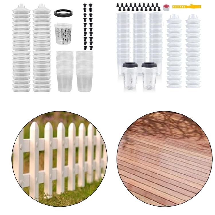 Vasos Desechables para Preparación de Pintura Taza Mezcladora para Pistola de Pintar con Escala de Medición Para Pintura Automotriz Fácil de Usar
