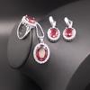 European-American Zircon Jewelry Set: Ring, Necklace, Earrings - Three-Piece Inlaid Zircon Collection