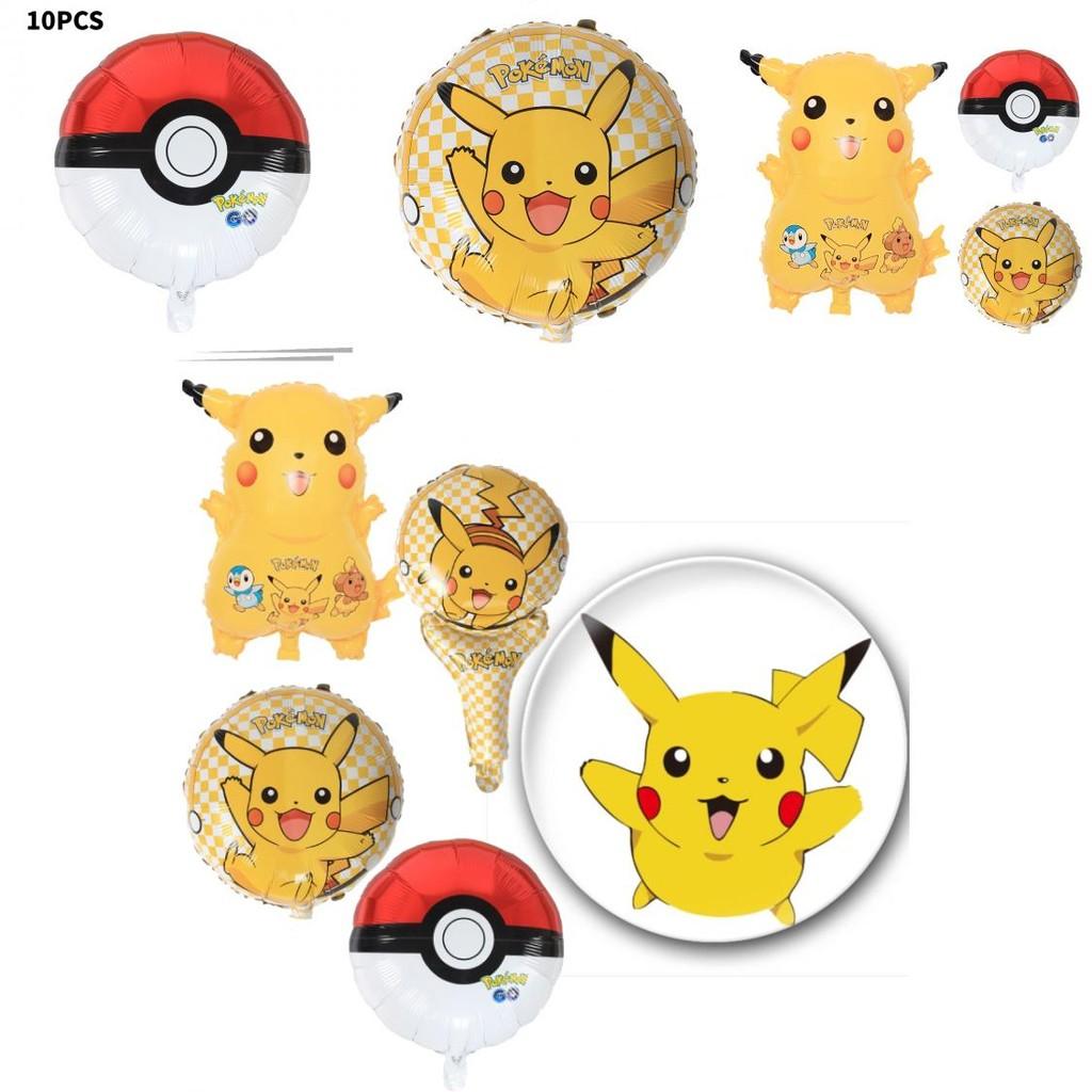 Pikachu Aluminiumfolienballon 18 Zoll Rund Cartoon-Tier Partydeko Für Geburtstagsfeiern