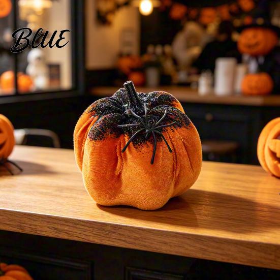 Unique Halloween Table Centerpieces Pumpkin Spider Ornaments Spooky Tabletop Decoration Holiday Showcase Decorations Glittering for Home Party Retro