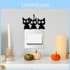 Black Cute Halloween Cat Switch Sticker Wall Decor For Living Room And Office