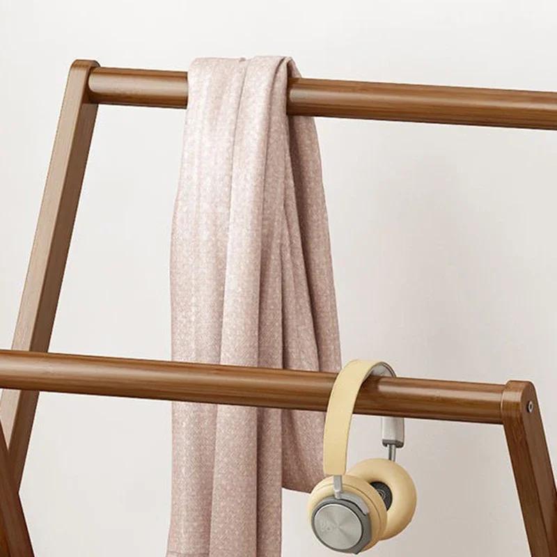 Floor Clothes Rack Foldable Organizer Portable Coat Racks Bamboo Bedroom Clothes Rack Living Room Nordic Clothing Racks Storage