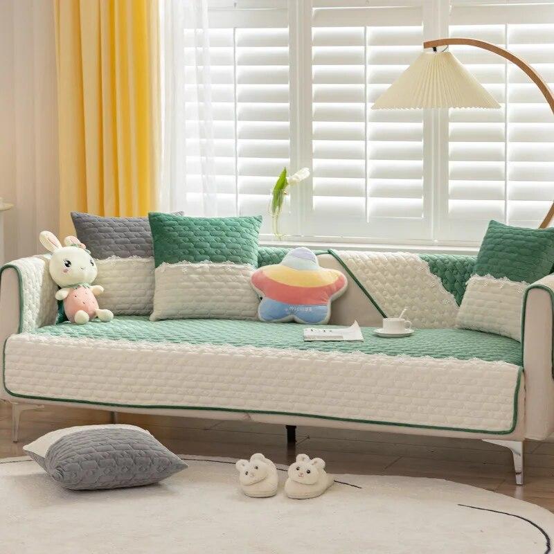 

Простая плюшевая подушка для дивана, нескользящая, утолщенная, чехол для дивана для гостиной, лоскутная подушка, роскошная ткань на спинку, подлокотник 70x70cm 1pcs