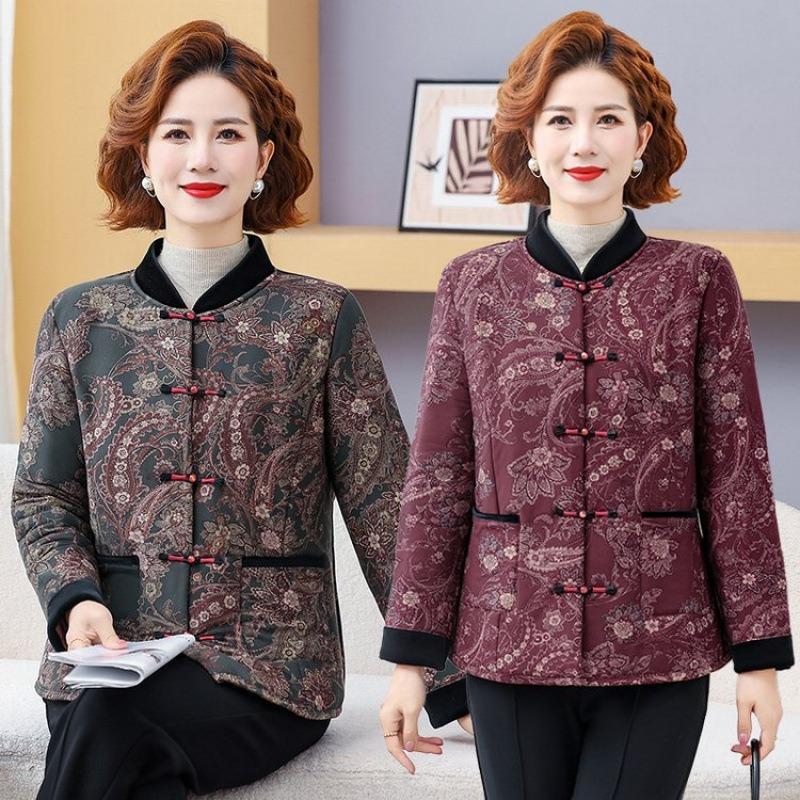 Winter camel wool cotton-padded jacket women's disc-buckled cotton-padded jacket piled and thickened short cotton-padded jacket