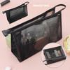 Mesh Transparent Makeup Bag Large Capacity Portable Lipstick Storage Bag Simple Style Toiletries Bag Cosmetic Storage