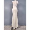 Foreign Trade Order Lu's New Simple Backless Sheath Fishtail White Light Wedding Dress Cocktail Party Formal Dress Dress