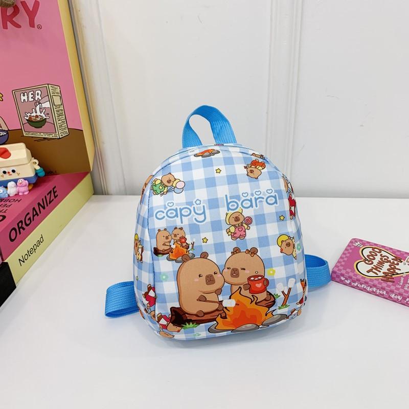 School Bag New Love Cartoon Plaid Lightweight and Versatile Children's Bag Going Out Snack Bag