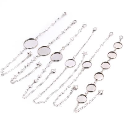 2pcs 12mm 14mm 16mm 18mm 20mm 316 Stainless Steel Bangle Base Bracelet Blank Findings Tray Bezel Setting Cabochon Cameo