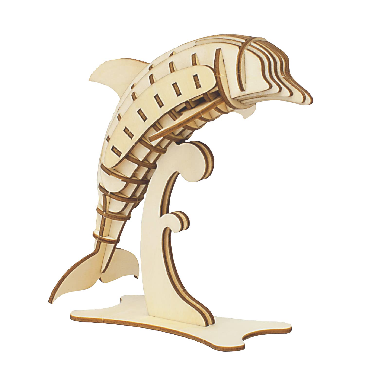 

Дельфин Деревянный 3D-пазл и набор для рукоделия для детей и взрослых, развивающая игрушка для мальчиков и девочек, отличное 3D-произведение искусства и отличный подарок для