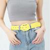 Square Buckle PU Leather Belt Y2k Trouser Decoration Retro Wide Belt  Female/Girls