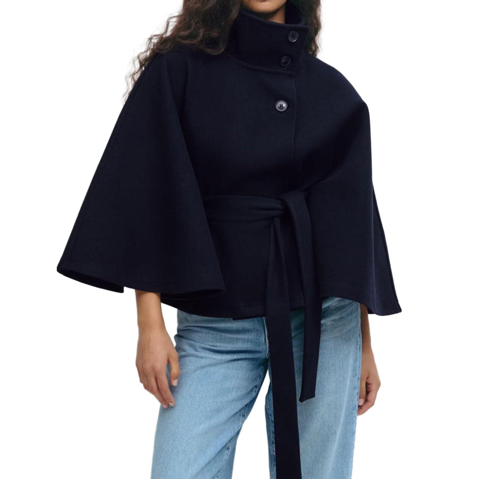 

Женский модный однотонный плащ-тренч с капюшоном, на пуговицах, с поясом S