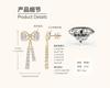Silvere Glam European And American Light Luxury And High-end Style Bow Moissanite Ear Studs, Silver Ear Rings Long Full-stone Ear Accessories