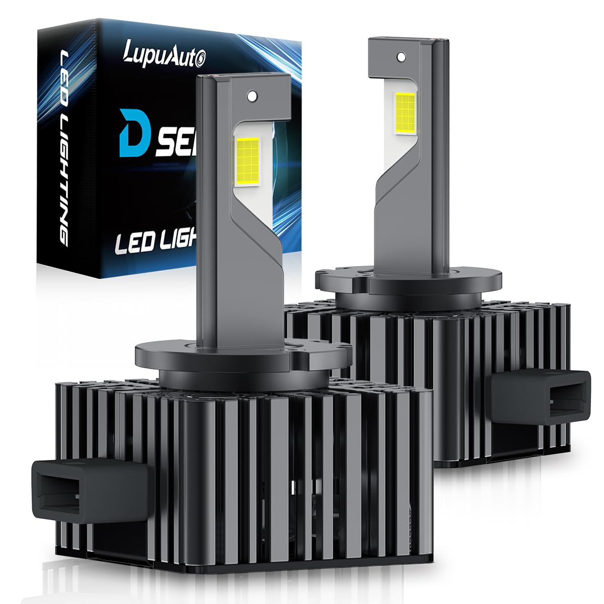 

Взрывные светодиодные фары с комплектом для светодиодной конверсии 6500K для OEM HID Комплект из 2 ламп 40 000 лм! D1S/D1R Встроенный Канселлер, Совместимость 12В/24В, Белый, серый