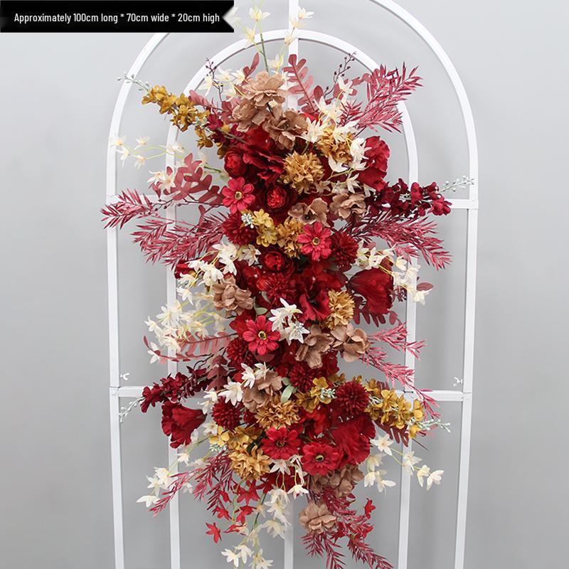 Blumen Kunstseide Blumenstreifen Set: Lange Hängegang-Anordnung & Hochzeitsaal-Dekor